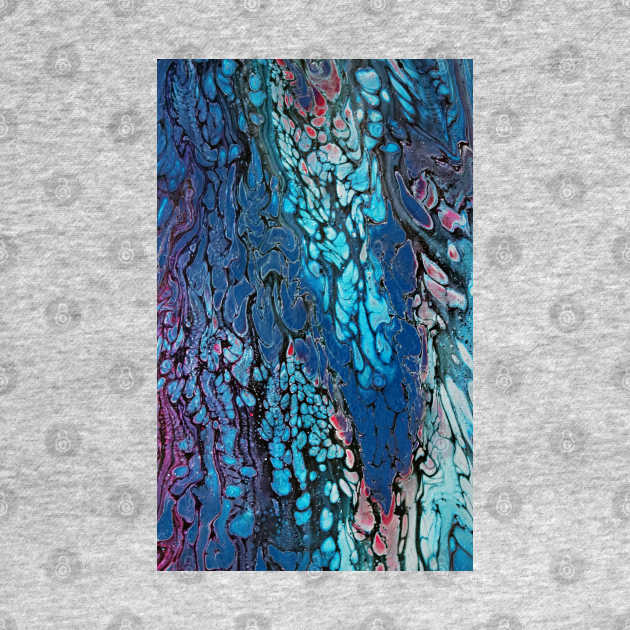 Blue-blue Hoarfrost Fluid Art by Stacey-Design